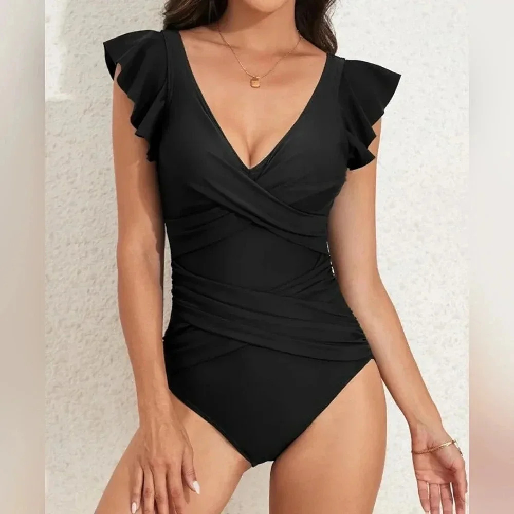 Womens B2Prity, size Medium, black 1 piece swimsuit, NEW WITH TAGS!